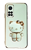 Eiroo Aynal Kitty Xiaomi Mi 10T Standl Yeil Silikon Klf