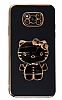 Eiroo Aynal Kitty Xiaomi Poco X3 Standl Siyah Silikon Klf