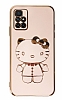 Eiroo Aynal Kitty Xiaomi Redmi 10 Standl Pembe Silikon Klf