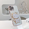Eiroo Aynal Kitty Xiaomi Redmi Note 11S Standl Beyaz Silikon Klf - Resim 1