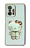 Eiroo Aynal Kitty Xiaomi 11T Pro Standl Yesil Silikon Klf