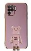 Eiroo Baby Bear Oppo A94 Standl Mor Silikon Klf