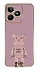 Eiroo Baby Bear Realme C53 Standl Kamera Korumal Mor Silikon Klf