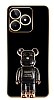 Eiroo Baby Bear Realme C53 Standl Kamera Korumal Siyah Silikon Klf