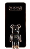 Eiroo Baby Bear Samsung Galaxy S10 Plus Standl Siyah Silikon Klf