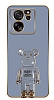 Eiroo Baby Bear Xiaomi 13T Pro Standl Kamera Korumal Mavi Silikon Klf
