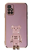 Eiroo Baby Bear Xiaomi Redmi 10 Standl Mor Silikon Klf