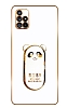 Eiroo Baby Panda Samsung Galaxy A71 Standl Beyaz Silikon Klf