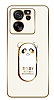 Eiroo Baby Panda Xiaomi 13T Pro Standl Kamera Korumal Beyaz Silikon Klf
