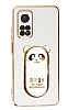 Eiroo Baby Panda Xiaomi Mi 10T Pro Standl Beyaz Silikon Klf