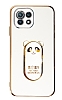 Eiroo Baby Panda Xiaomi Mi 11 Lite Standl Beyaz Silikon Klf