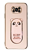 Eiroo Baby Panda Xiaomi Poco X3 Standl Pembe Silikon Klf