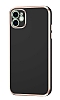 Eiroo Borderline iPhone 11 Kamera Korumal Siyah Silikon Klf