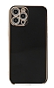 Eiroo Borderline iPhone 12 Pro Max Kamera Korumal Siyah Silikon Klf