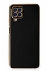 Eiroo Borderline Samsung Galaxy M22 Kamera Korumal Siyah Silikon Klf