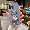 Eiroo Samsung Galaxy M32 Candy Bear Standl Mavi Silikon Klf - Resim: 3