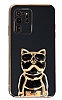 Eiroo Bulldog Samsung Galaxy S20 Ultra Standl Siyah Silikon Klf