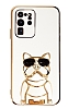 Eiroo Bulldog Samsung Galaxy S20 Ultra Standl Beyaz Silikon Klf