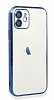 Eiroo Camera Protect iPhone 12 6.1 in Kamera Korumal Mavi Silikon Klf - Resim: 1