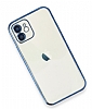 Eiroo Camera Protect iPhone 12 6.1 in Kamera Korumal Mavi Silikon Klf - Resim: 2
