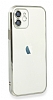 Eiroo Camera Protect iPhone 12 Pro 6.1 in Kamera Korumal Silver Silikon Klf - Resim 1