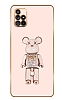 Eiroo Candy Bear Samsung Galaxy A71 Standl Pembe Silikon Klf