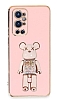 Eiroo Candy Bear OnePlus 9 Pro Standl Pembe Silikon Klf