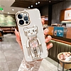 Eiroo Candy Bear OnePlus 9 Standl Beyaz Silikon Klf - Resim 3