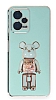 Eiroo Candy Bear Xiaomi Redmi Note 12 5G Standl Yeil Silikon Klf