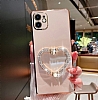Eiroo Crystal Serisi Samsung Galaxy A73 Kalpli Gold Tal Tutuculu Pembe Silikon Klf - Resim 5