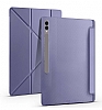 Eiroo Fold Samsung Galaxy Tab S9 / Tab S9 FE Kalemlikli Standl Mor Klf