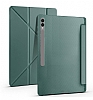 Eiroo Fold Samsung Galaxy Tab S9 / Tab S9 FE Kalemlikli Standl Yeil Klf