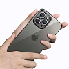 Eiroo Gbox iPhone 12 Pro Max 6.7 in Kamera Korumal Mat Silver Silikon Klf - Resim 1