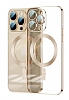 Eiroo Gbox iPhone 15 Pro Max Magsafe zellikli Kamera Korumal Gold Silikon Klf