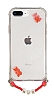 Eiroo Gummy iPhone 7 Plus / 8 Plus Krmz Ayckl Kiiye zel simli effaf Ultra Koruma Klf