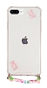 Eiroo Gummy iPhone 7 Plus / 8 Plus Pembe Ayckl Kiiye zel simli effaf Ultra Koruma Klf
