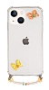 Eiroo Gummy iPhone 13 Turuncu Kelebek Kiiye zel Harfli effaf Ultra Koruma Klf