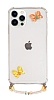Eiroo Gummy iPhone 12 / 12 Pro Turuncu Kelebek Kiiye zel Harfli effaf Ultra Koruma Klf