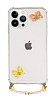 Eiroo Gummy iPhone 13 Pro Turuncu Kelebek Kiiye zel Harfli effaf Ultra Koruma Klf