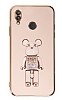 Eiroo Huawei P20 Lite Candy Bear Standl Pembe Silikon Klf