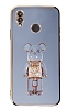 Eiroo Huawei P20 Lite Candy Bear Standl Mavi Silikon Klf