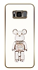 Eiroo Huawei Samsung Galaxy S8 Candy Bear Standl Beyaz Silikon Klf