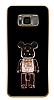 Eiroo Huawei Samsung Galaxy S8 Candy Bear Standl Siyah Silikon Klf
