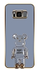 Eiroo Samsung Galaxy S8 Plus Baby Bear Standl Mavi Silikon Klf