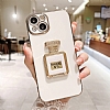 Eiroo Samsung Galaxy A30S Aynal Parfm Standl Beyaz Silikon Klf - Resim 5