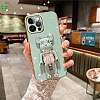 Eiroo iPhone 11 Candy Bear Standl Yeil Silikon Klf - Resim 3