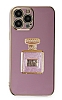 Eiroo iPhone 13 Pro Aynal Parfm Standl Mor Silikon Klf