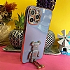 Eiroo iPhone 13 Pro Baby Bear Standl Mavi Silikon Klf - Resim 2