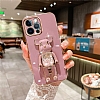 Eiroo iPhone 13 Pro Candy Bear Standl Mor Silikon Klf - Resim 3