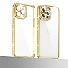 Eiroo iPhone 13 Pro Kamera Korumal Tal Gold Silikon Klf - Resim: 3